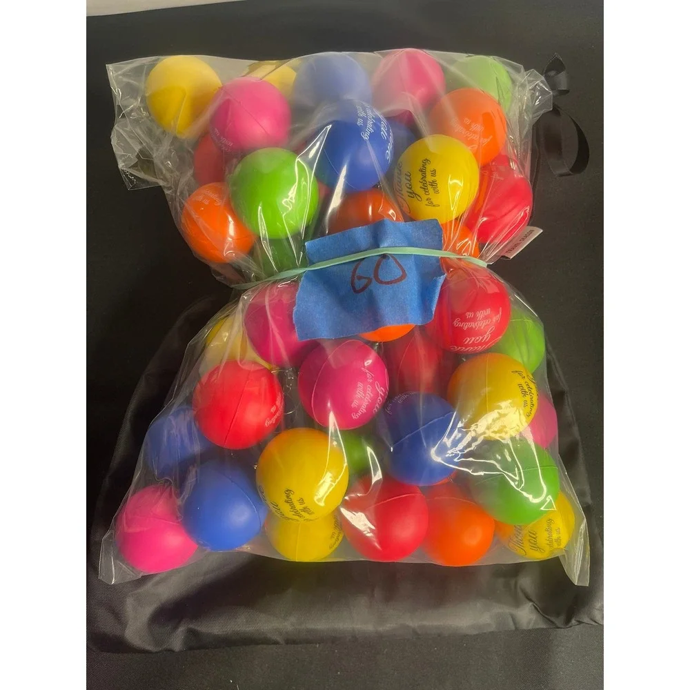 60pc Thank‎ You For Celebrating With Us Stress Ball Bulk Party Favors Multicolor